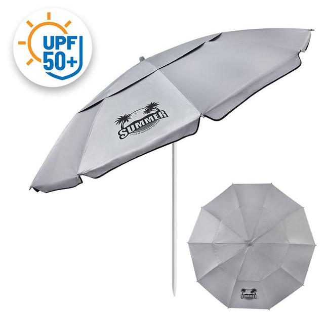 Beach umbrella UPF50 windproof, плажен чадър, ветроустойчив, здрав, надежден, голям размер, сянка