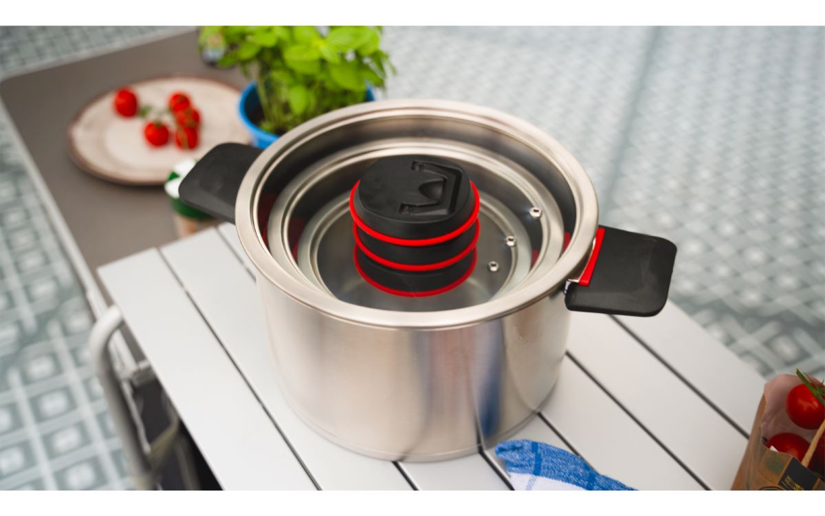 3бр. тенджери Berger RedSilva комплект къмпинг тенджери, компактен дизайн / Berger RedSilva compact camping pot set