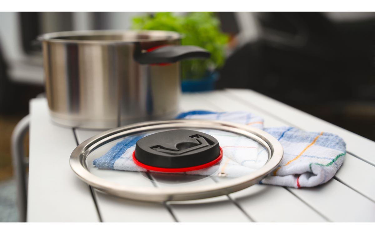 омплект къмпинг съдове Berger RedSilva, лесни за пренасяне / Berger RedSilva portable camping cookware set