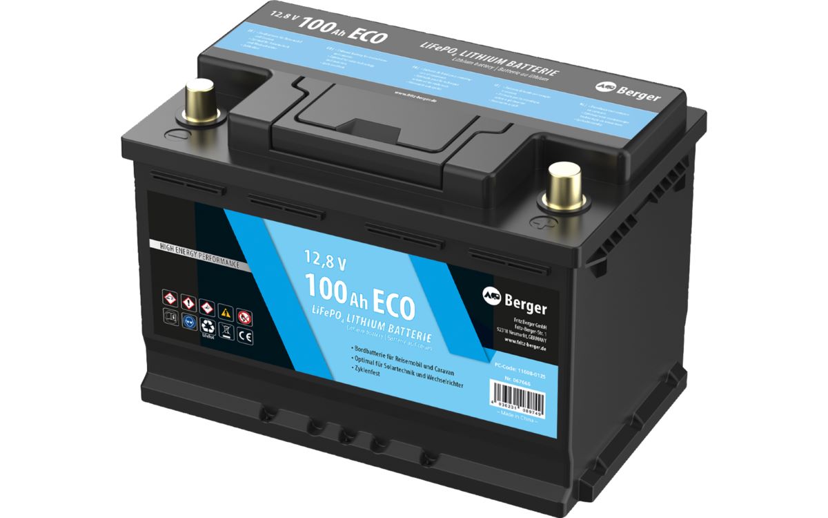 Berger Eco тягов литиев акумулатор LiFePO4 100 Ah 12,8 V, 1280 Wh