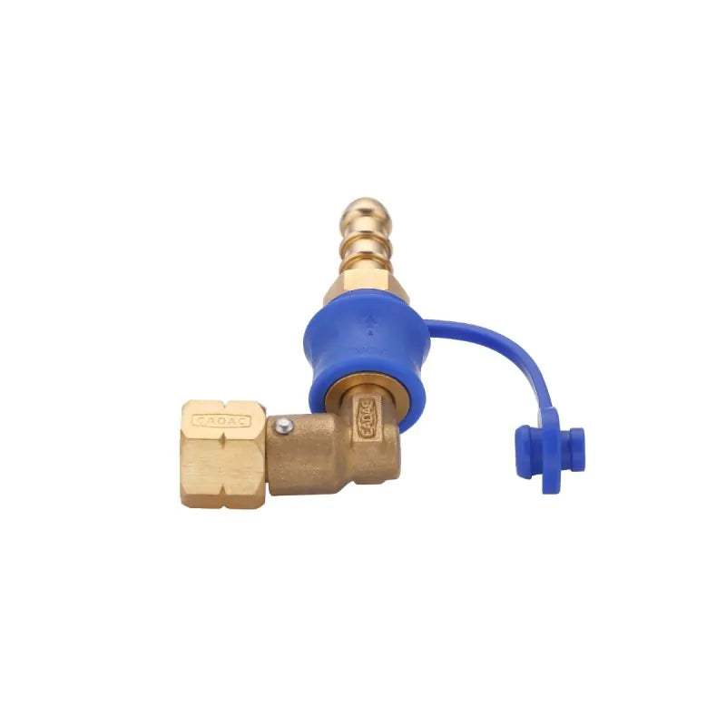 газова връзка CADAC Quick Release използвана при къмпинг готвене на открито