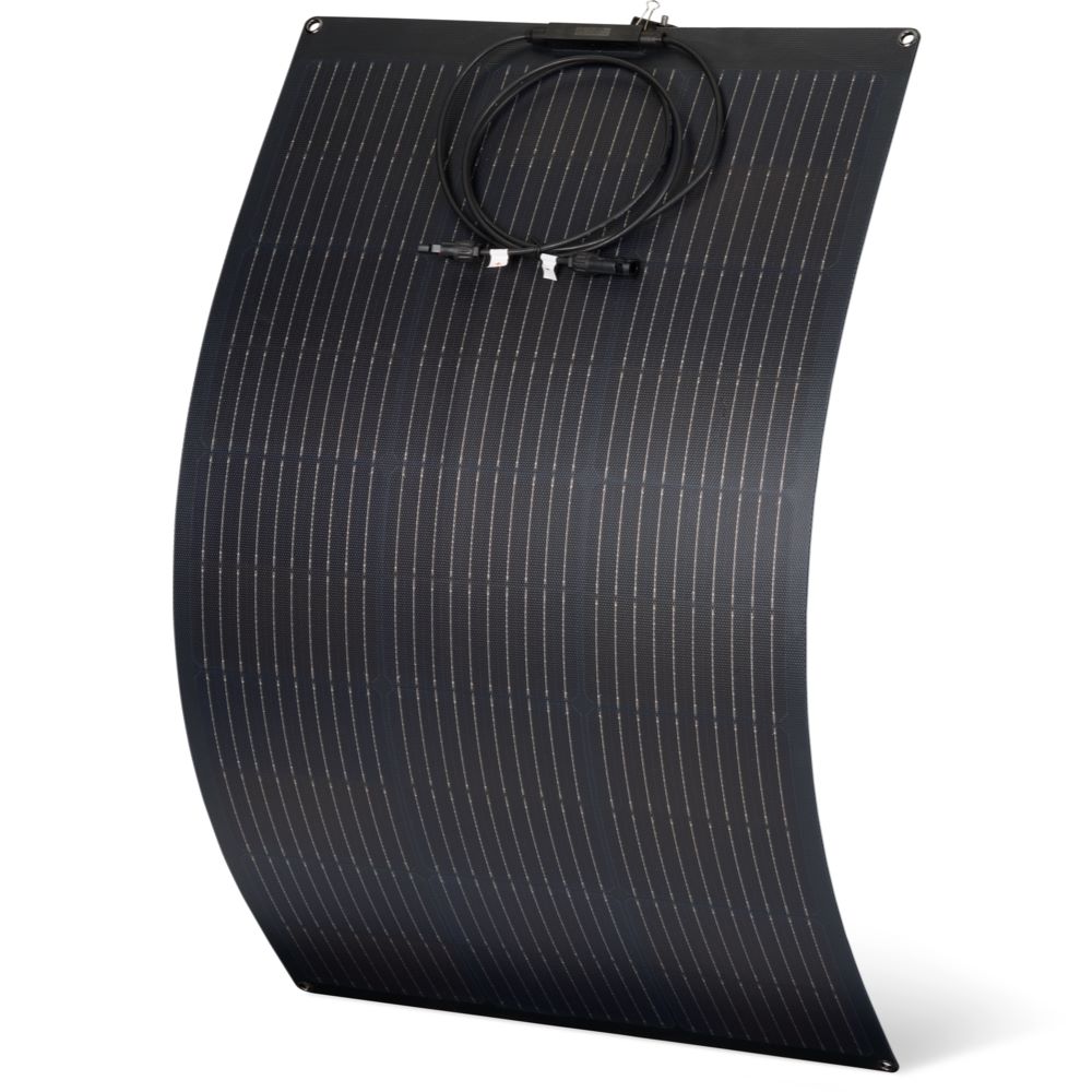 Гъвкав соларен панел Berger FX100 100W монтиран върху покрива на кемпер / Berger FX100 100W flexible solar panel mounted on a camper roof