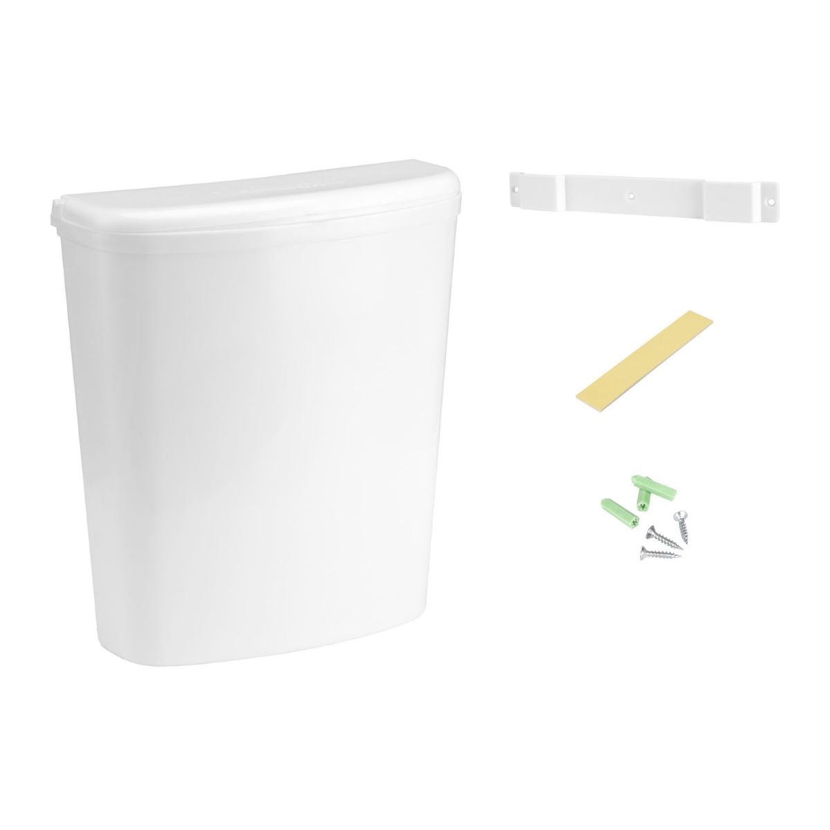 Compact BRUNNER PILLAR 5.5L bin with lid for camper van, includes installation kit, perfect for mobile use.