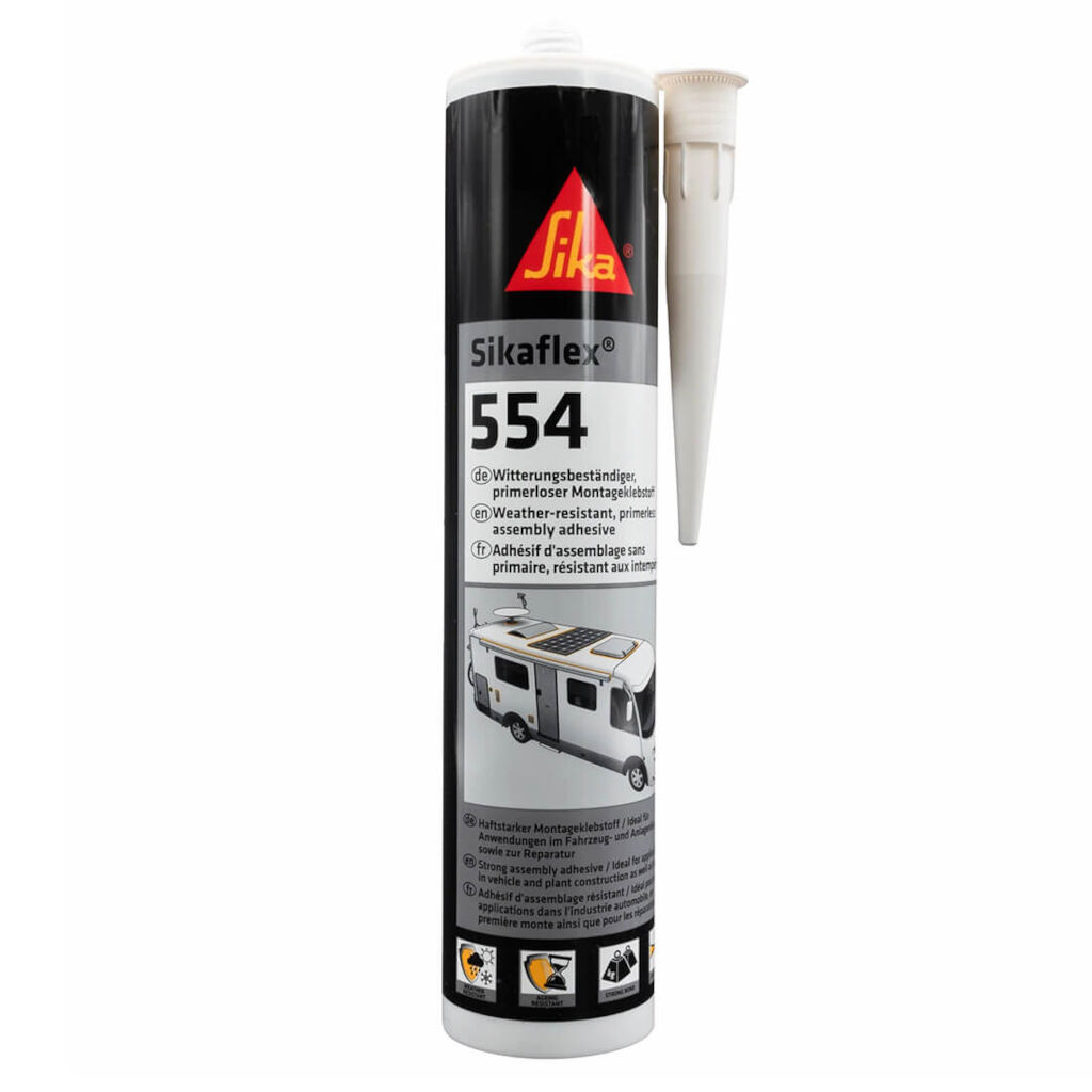 Sika Sikaflex 554 високо яко монтажно лепило 300 ml за кемпери и каравани и соларни панели