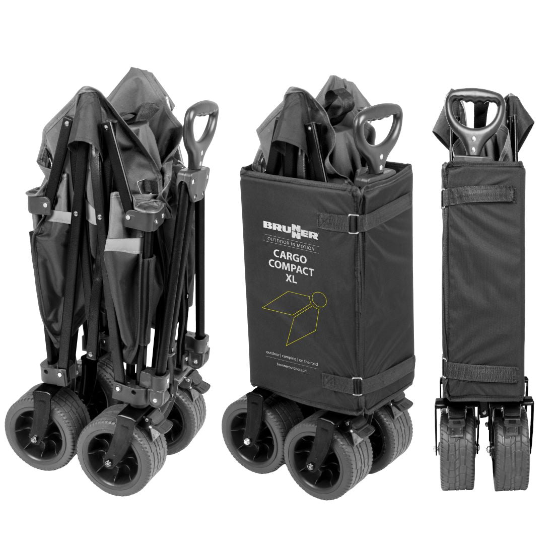 Транспортна количка BRUNNER Cargo Compact XL, използвана за пренасяне на къмпинг оборудване на открито