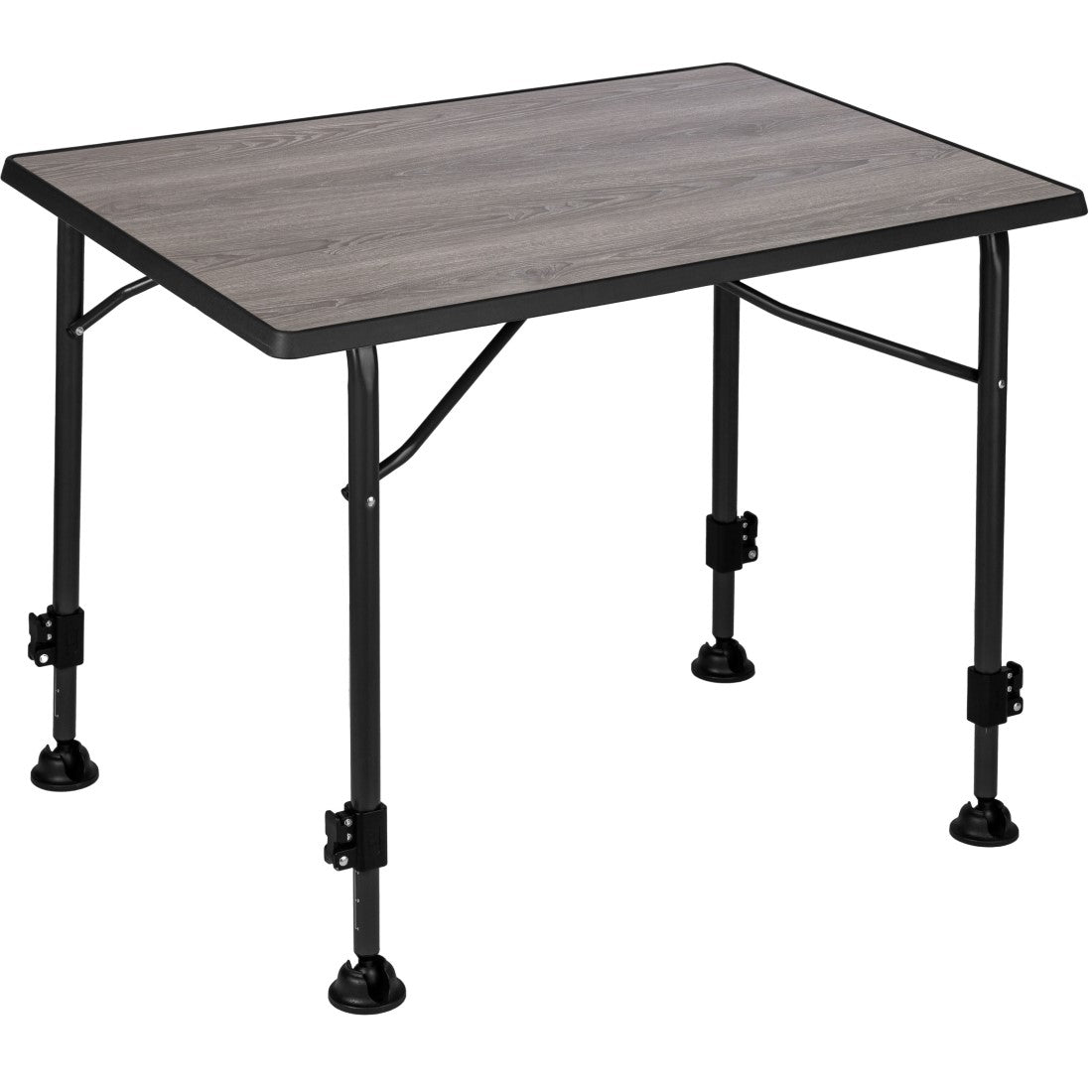 Къмпинг маса с регулеруеми крака BRUNNER LINEAR GREYWOOD със стабилна конструкция и дървесен плот