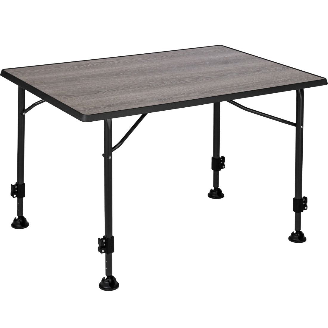 Къмпинг маса с регулеруеми крака BRUNNER LINEAR GREYWOOD с термоустойчив плот Sevelit и модерен дизайн.