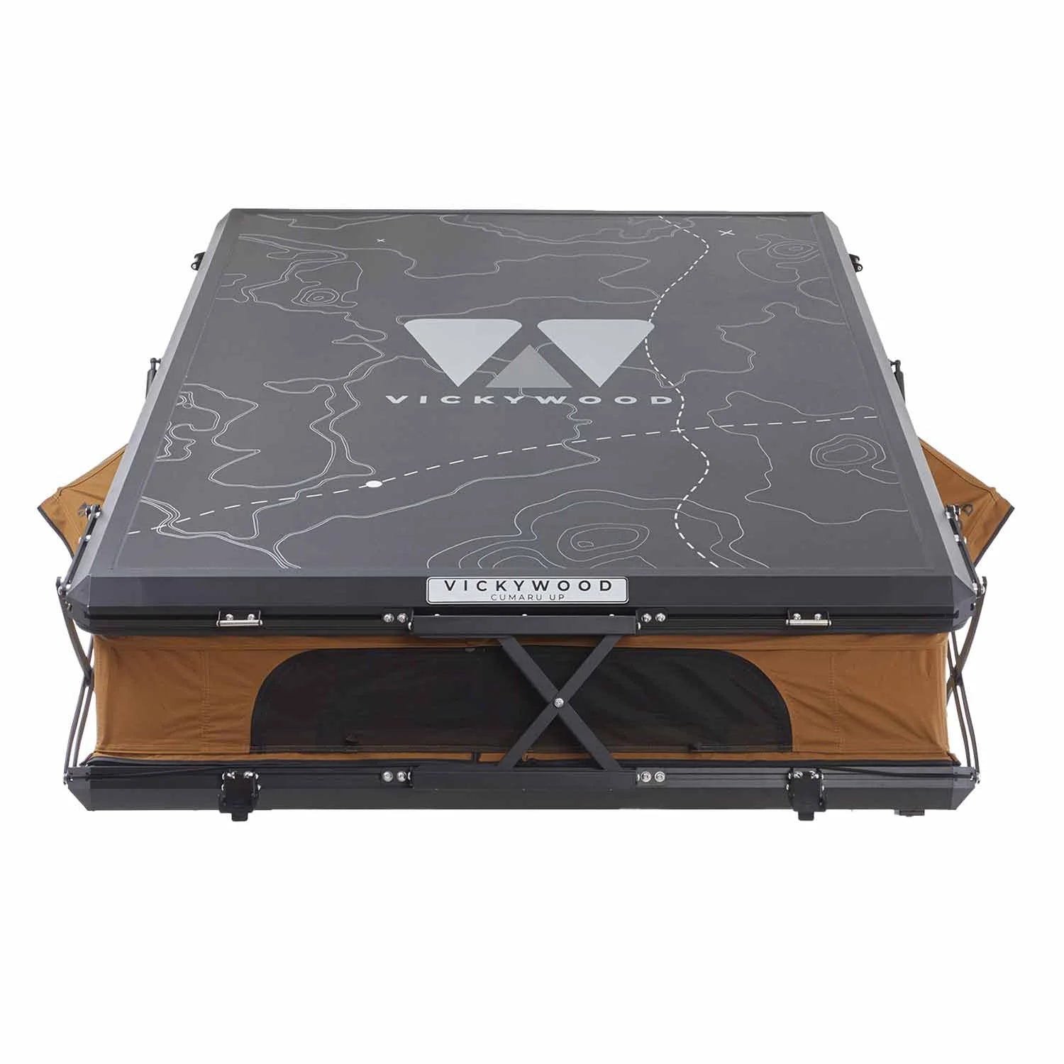 VICKYWOOD CUMARU UP 145 – Твърда покривна палатка за автомобил, подходяща за къмпинг и приключения, практична и преносима.