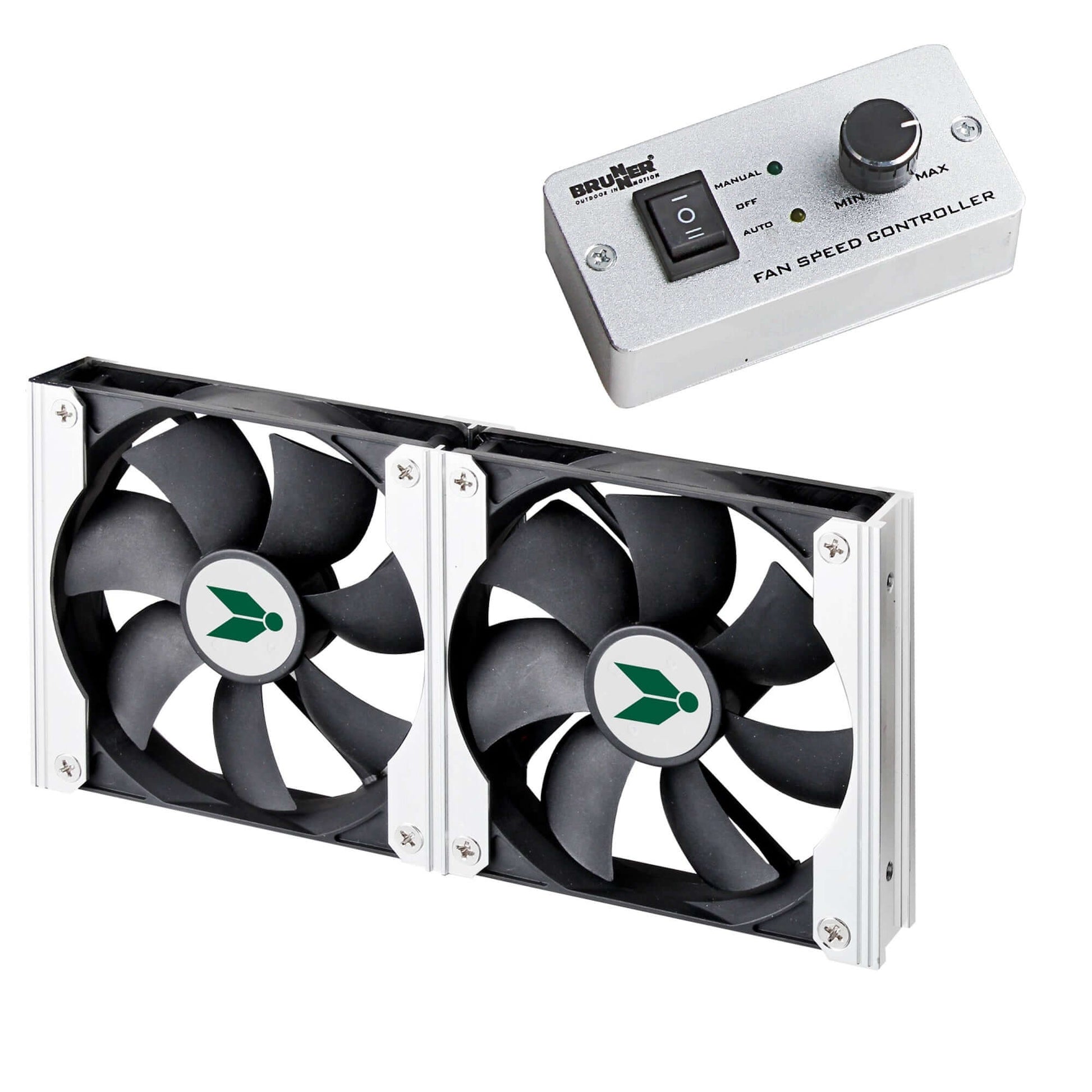 BRUNNER VENTO NG 120 refrigerator fan for camper and caravan cooling with speed controller, ideal for hot weather efficiency.