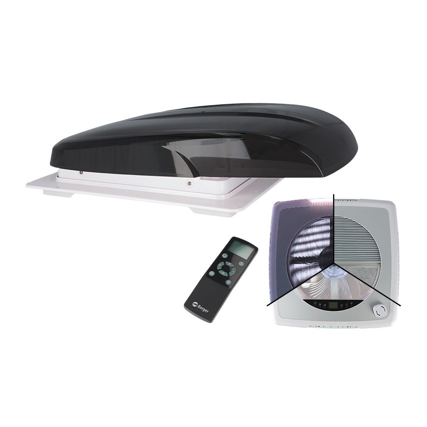 Вентилатор за кемпер, вентилатор за каравана, люк с вентилатор, мрежа за комари, щора за слънце, сенник, дистанционно. тиха работа, монтаж 40 х 40 см