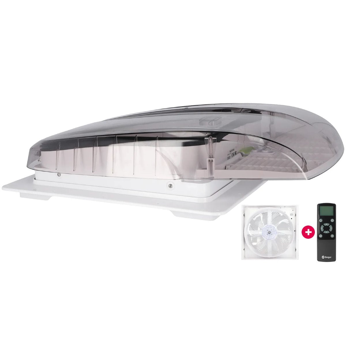 Вентилатор за кемпер, вентилатор за каравана, люк с вентилатор, мрежа за комари, щора за слънце, сенник, дистанционно. тиха работа, монтаж 40 х 40 см